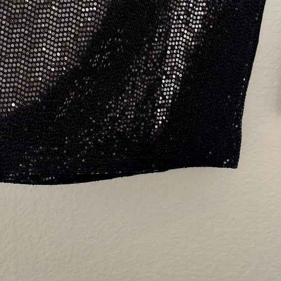 NWT Anne Klein Black Sequin Women's Top Bell Sleeve SZ M - Picture 6 of 14